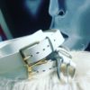 Genuine White Leather Belt