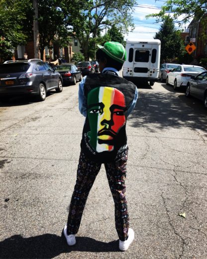 Bob Marley Painting on Denim Shirt - Image 5